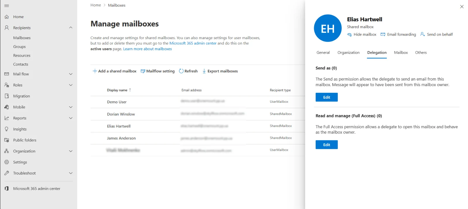 Delegation: Send as і Read and manage (Full Access)