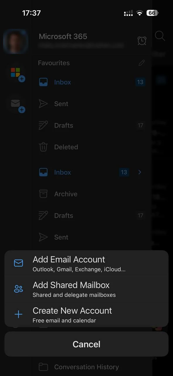 Add Shared Mailbox